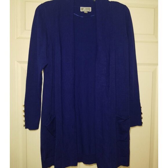 Jm Collection Women's Button-Sleeve Flyaway Cardigan, Size Small - Picture 2 of 7